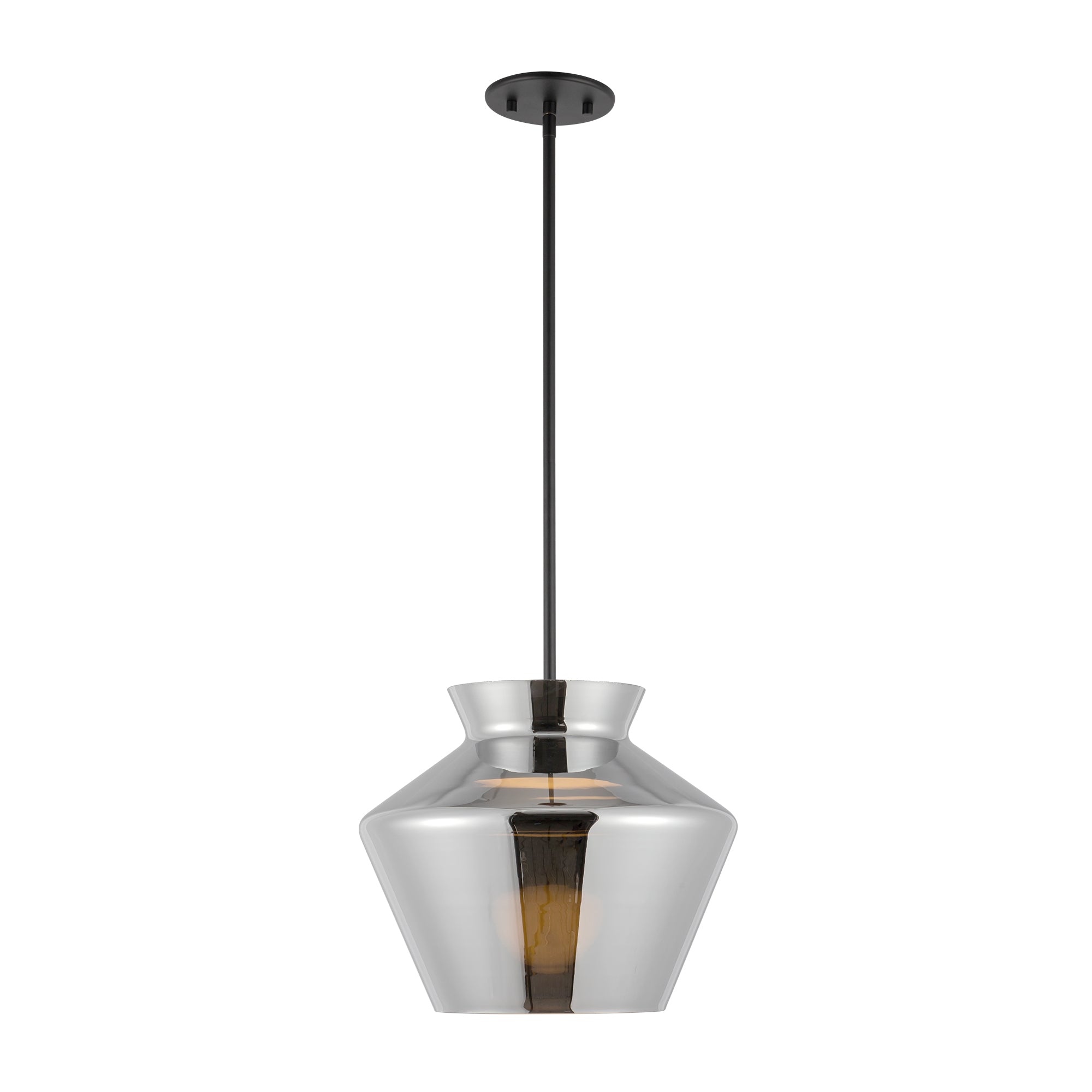 Trinity 13-in Black/Chrome LED Pendant