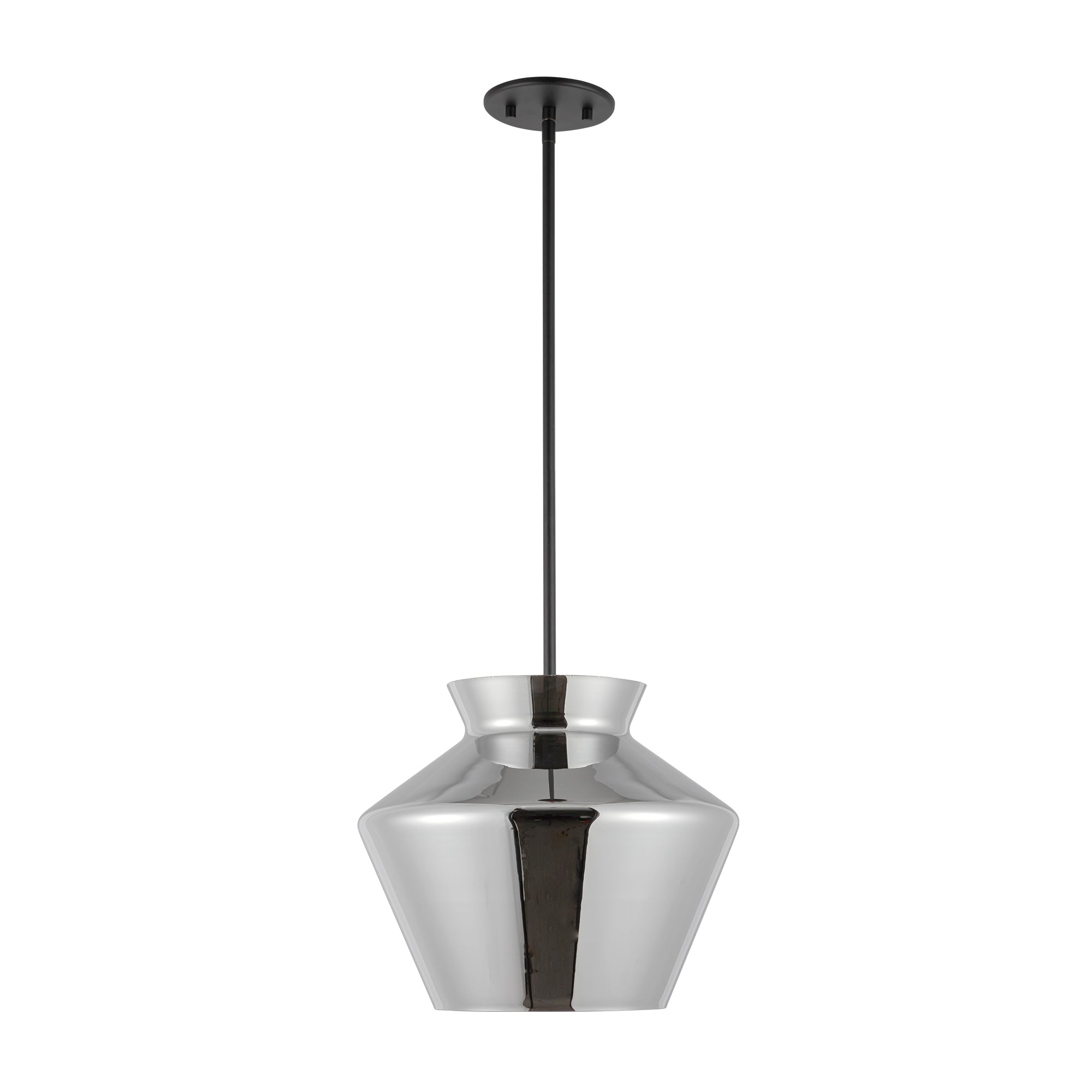 Trinity 13-in Black/Chrome LED Pendant