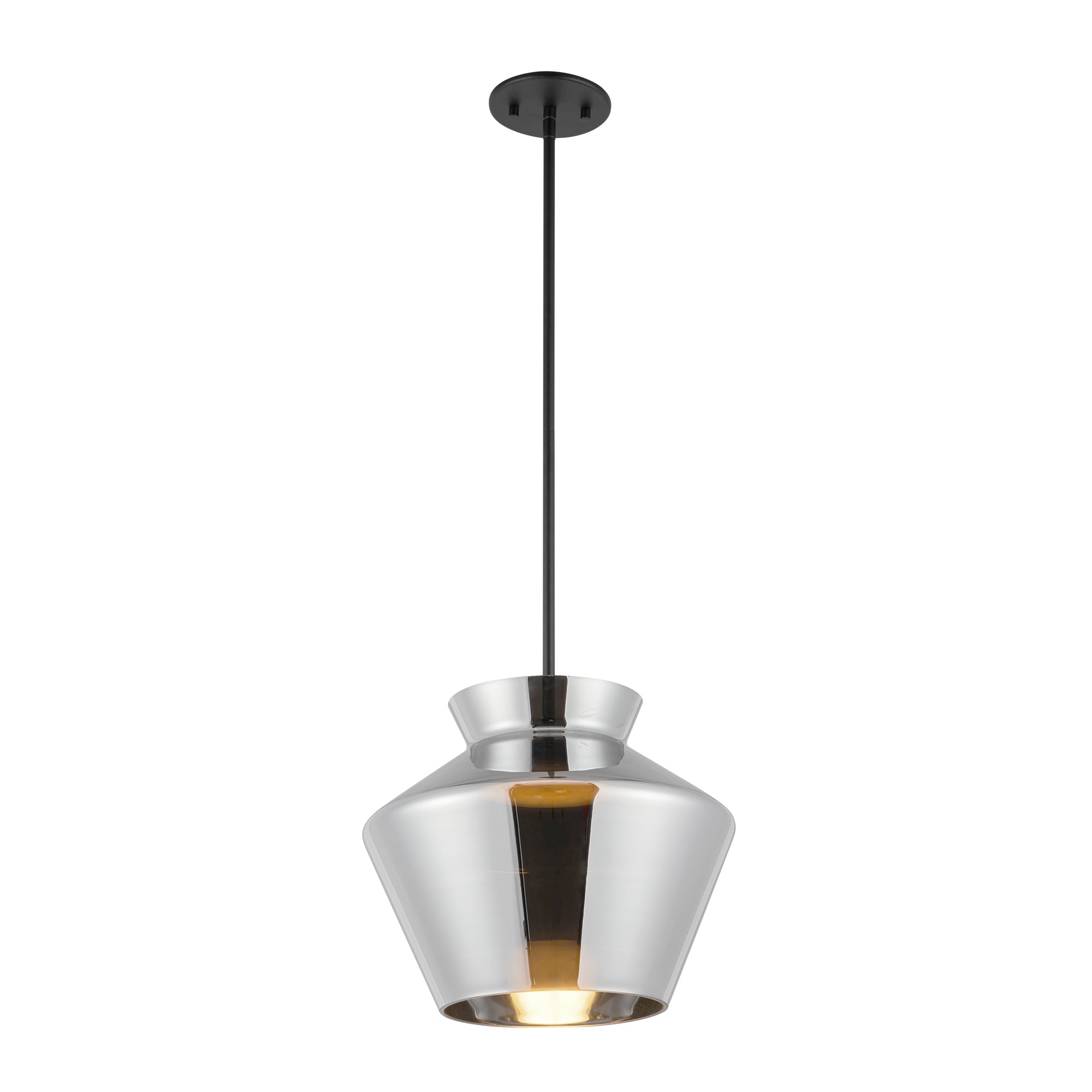 Trinity 13-in Black/Chrome LED Pendant