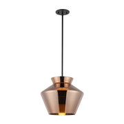 Trinity 13-in Black/Copper LED Pendant