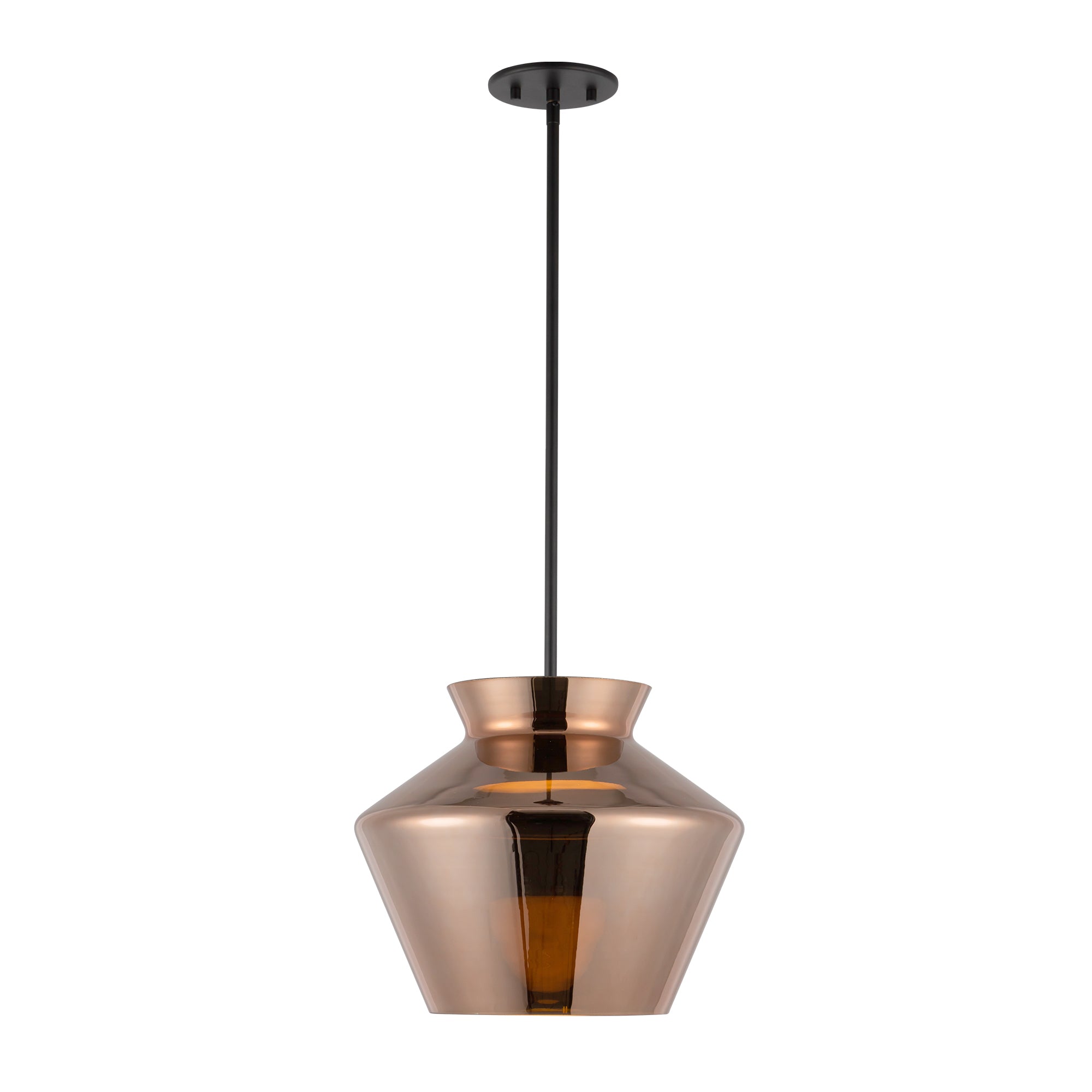 Trinity 13-in Black/Copper LED Pendant