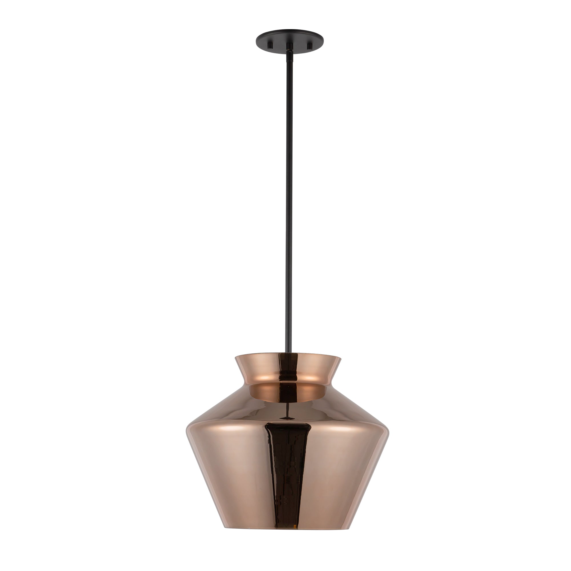 Trinity 13-in Black/Copper LED Pendant
