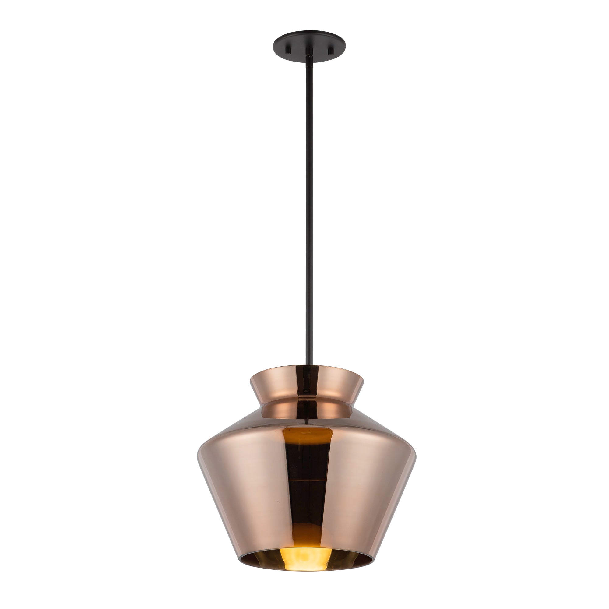 Trinity 13-in Black/Copper LED Pendant
