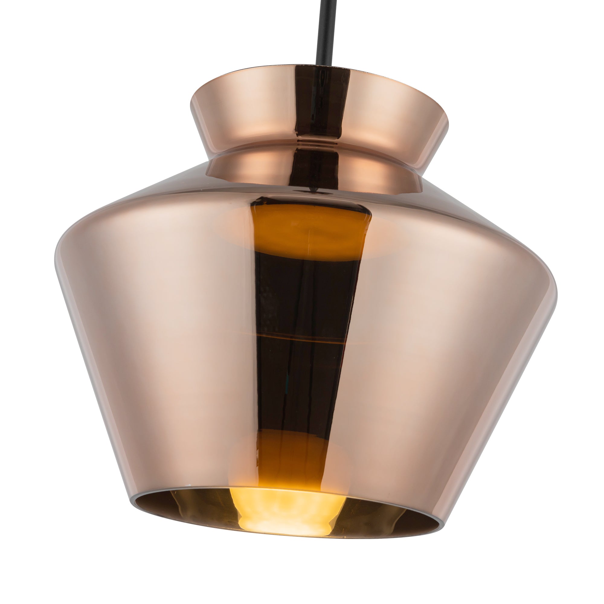 Trinity 13-in Black/Copper LED Pendant