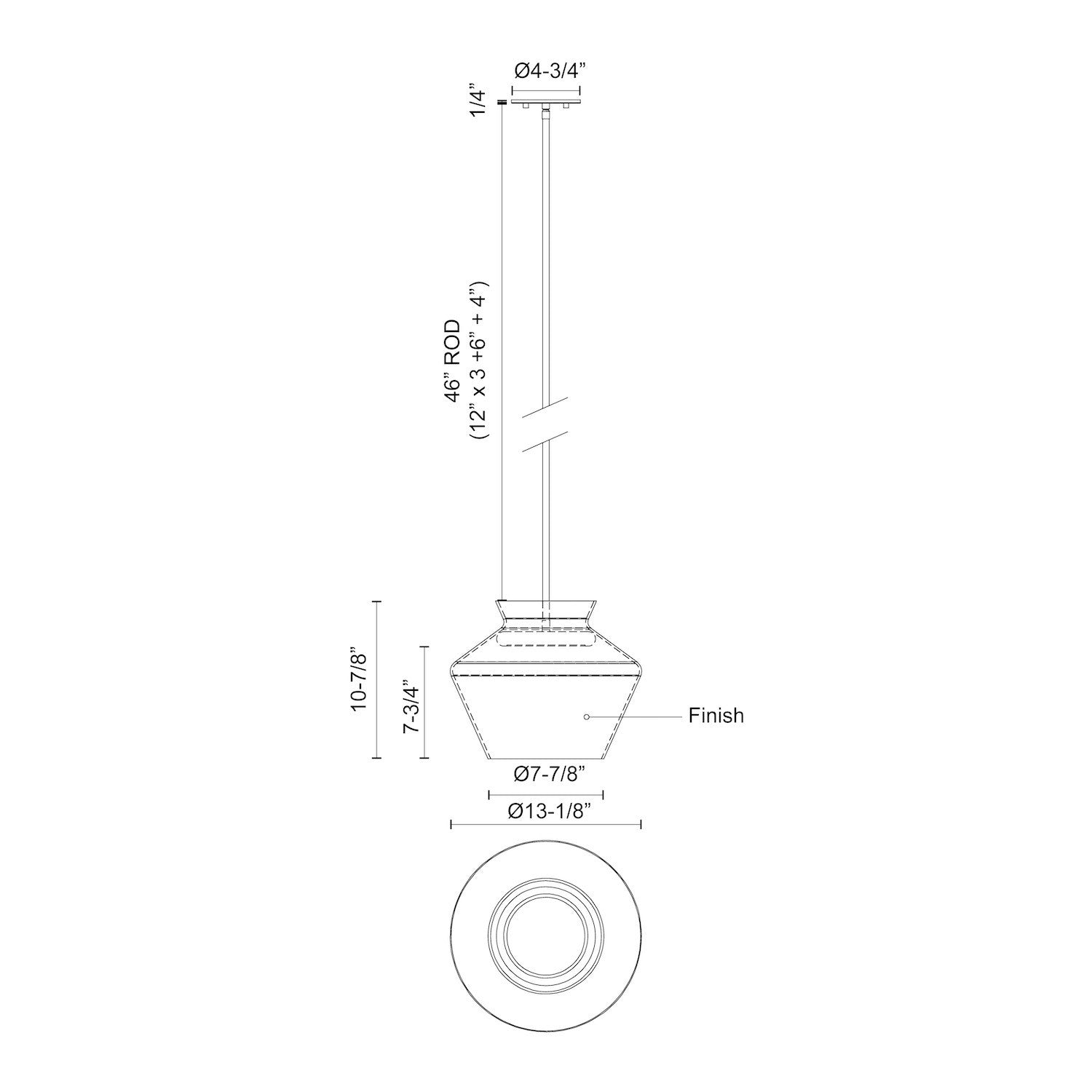 Trinity 13-in Black/Copper LED Pendant