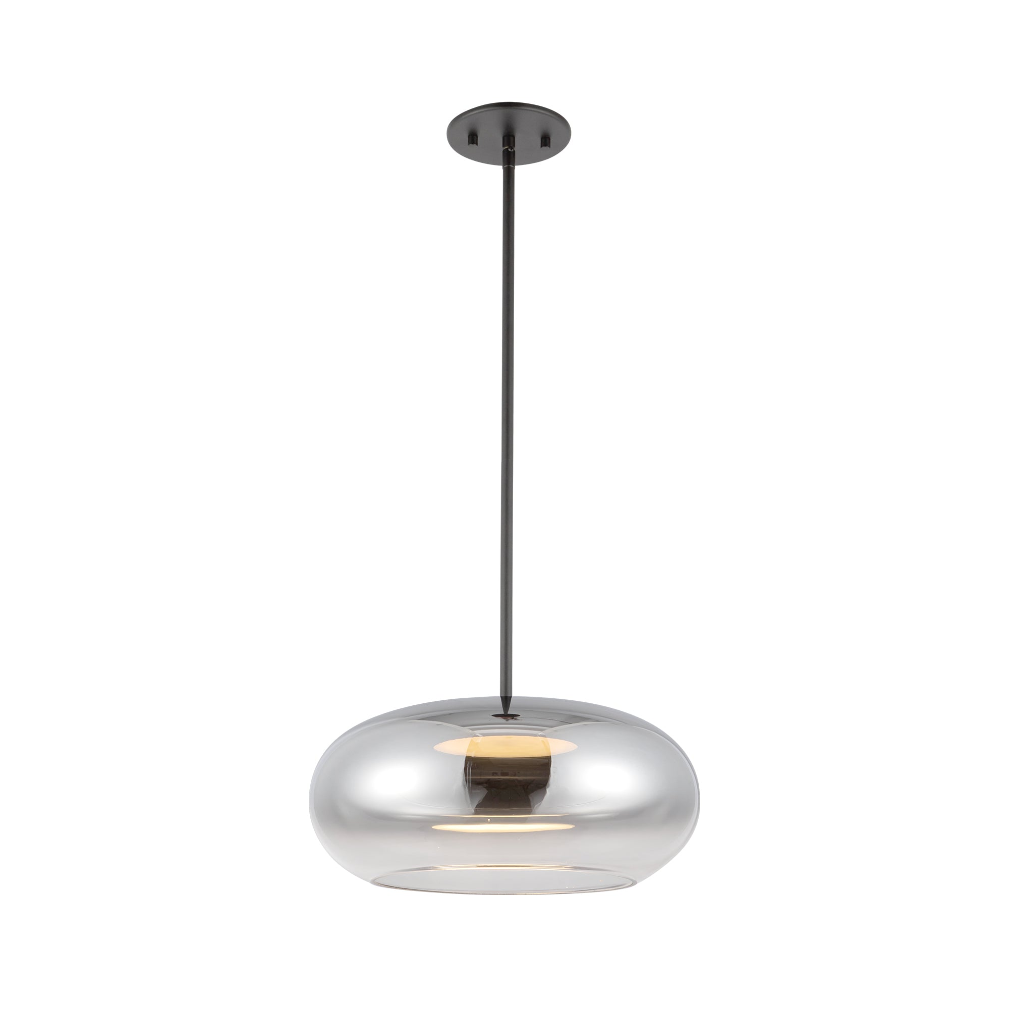 Trinity 14-in Black/Chrome LED Pendant