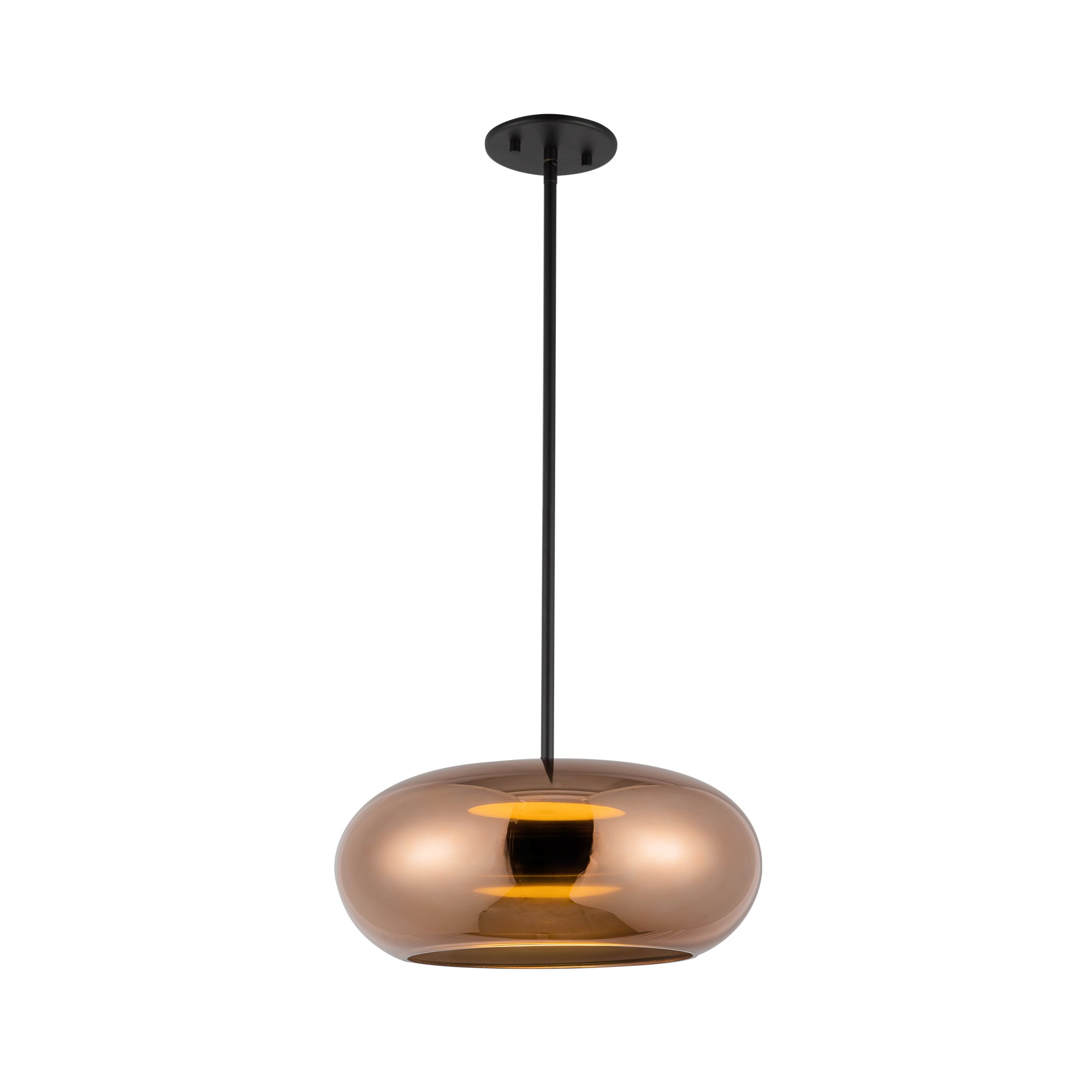Trinity 14-in Black/Copper LED Pendant