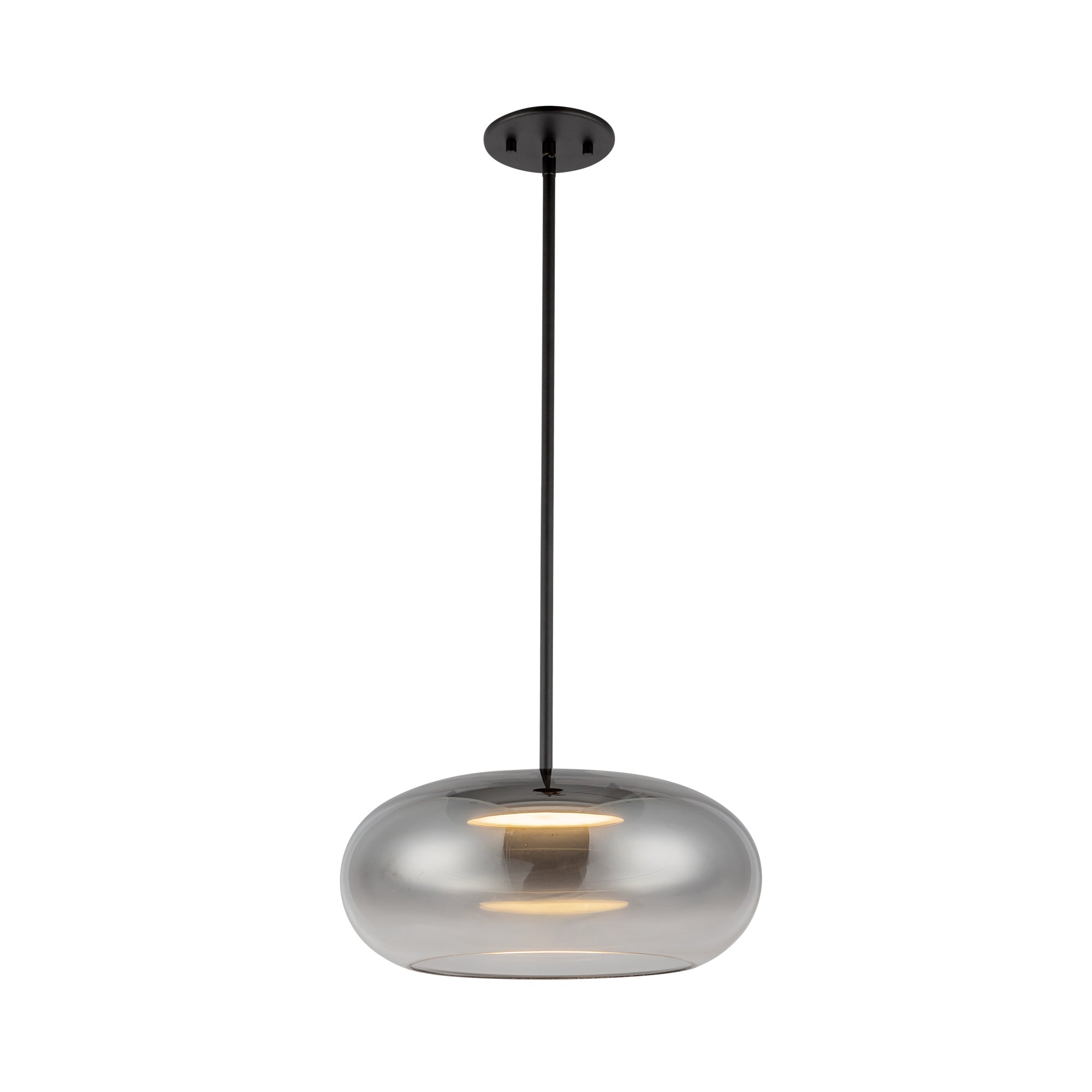 Trinity 14-in Black/Smoked LED Pendant