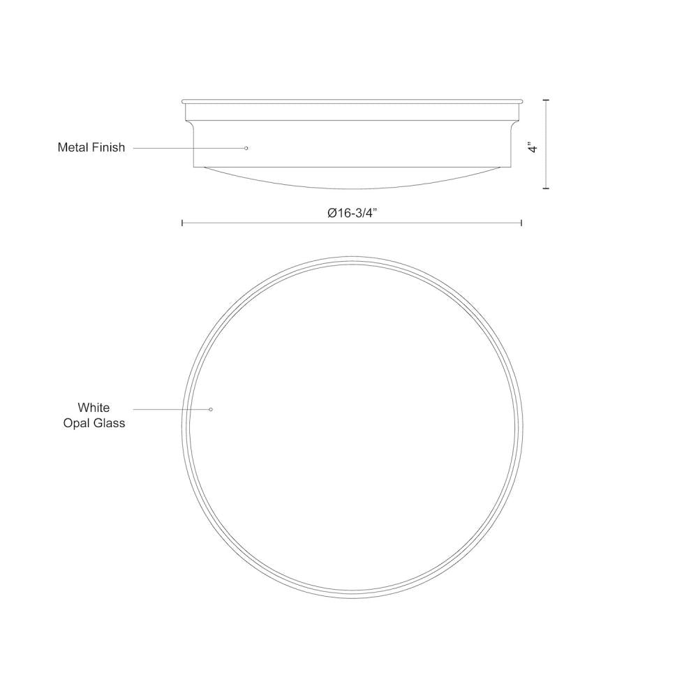 Kuzco Lighting Inc. TRISTAN FM5017-BN Flush Mount Transitional - Nickel