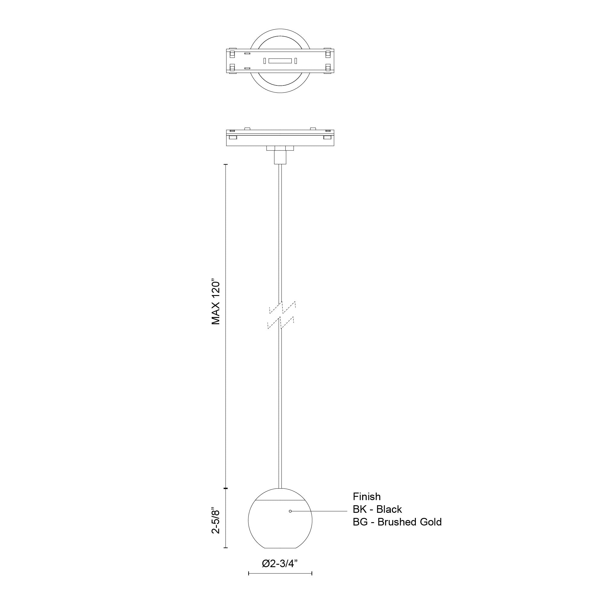 Faria 3-in White Trilo Track Pendant