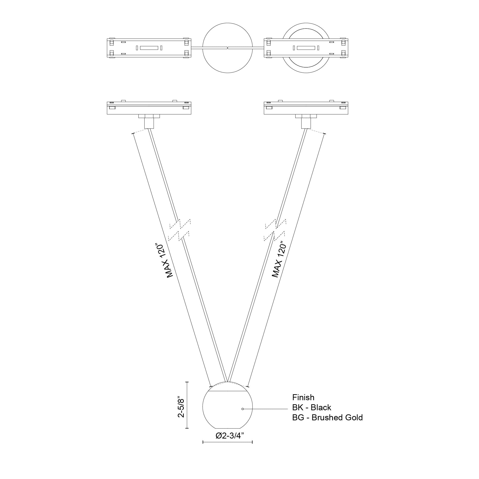 Faria Double 3-in White Trilo Track Pendant
