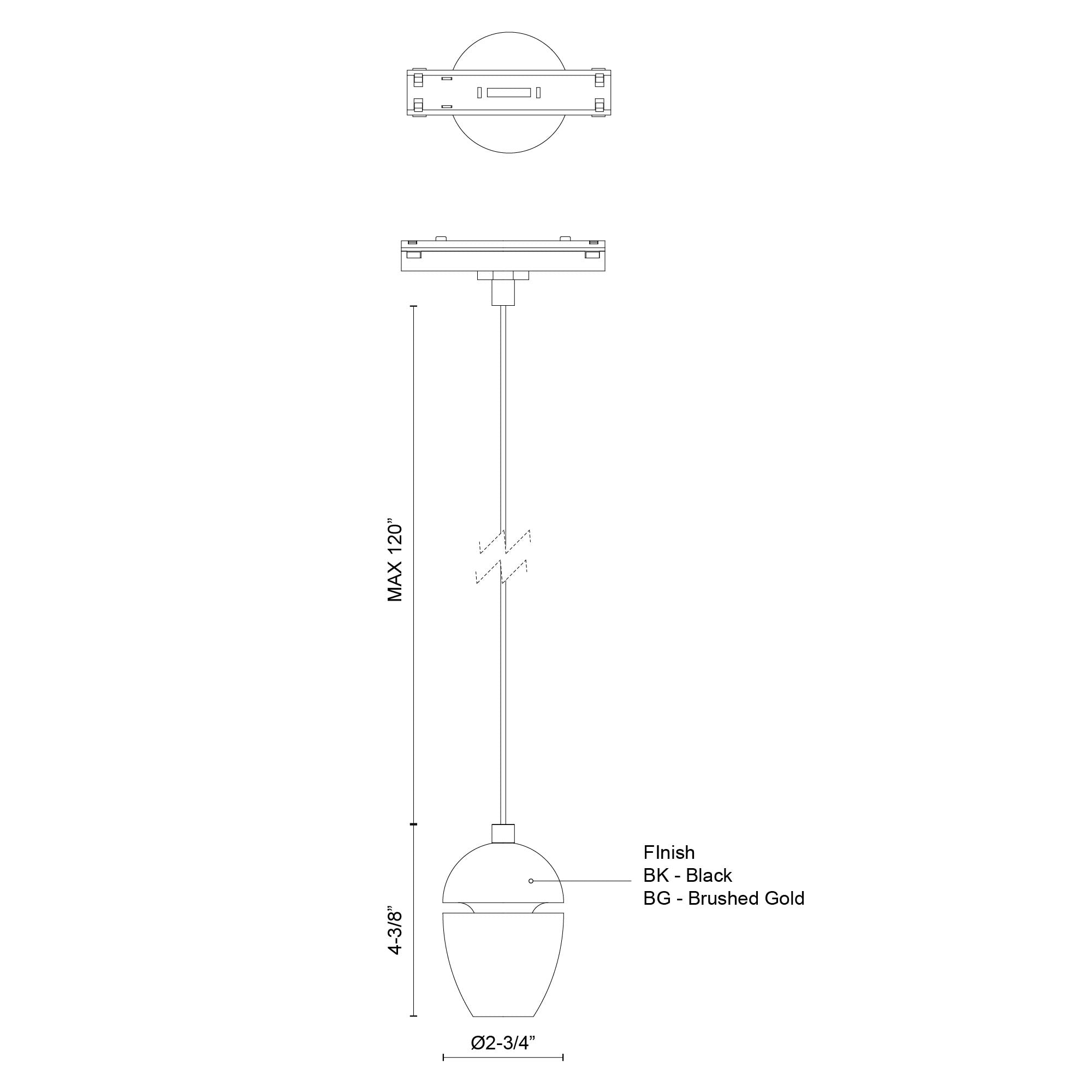 Eloa 3-in White Trilo Track Pendant