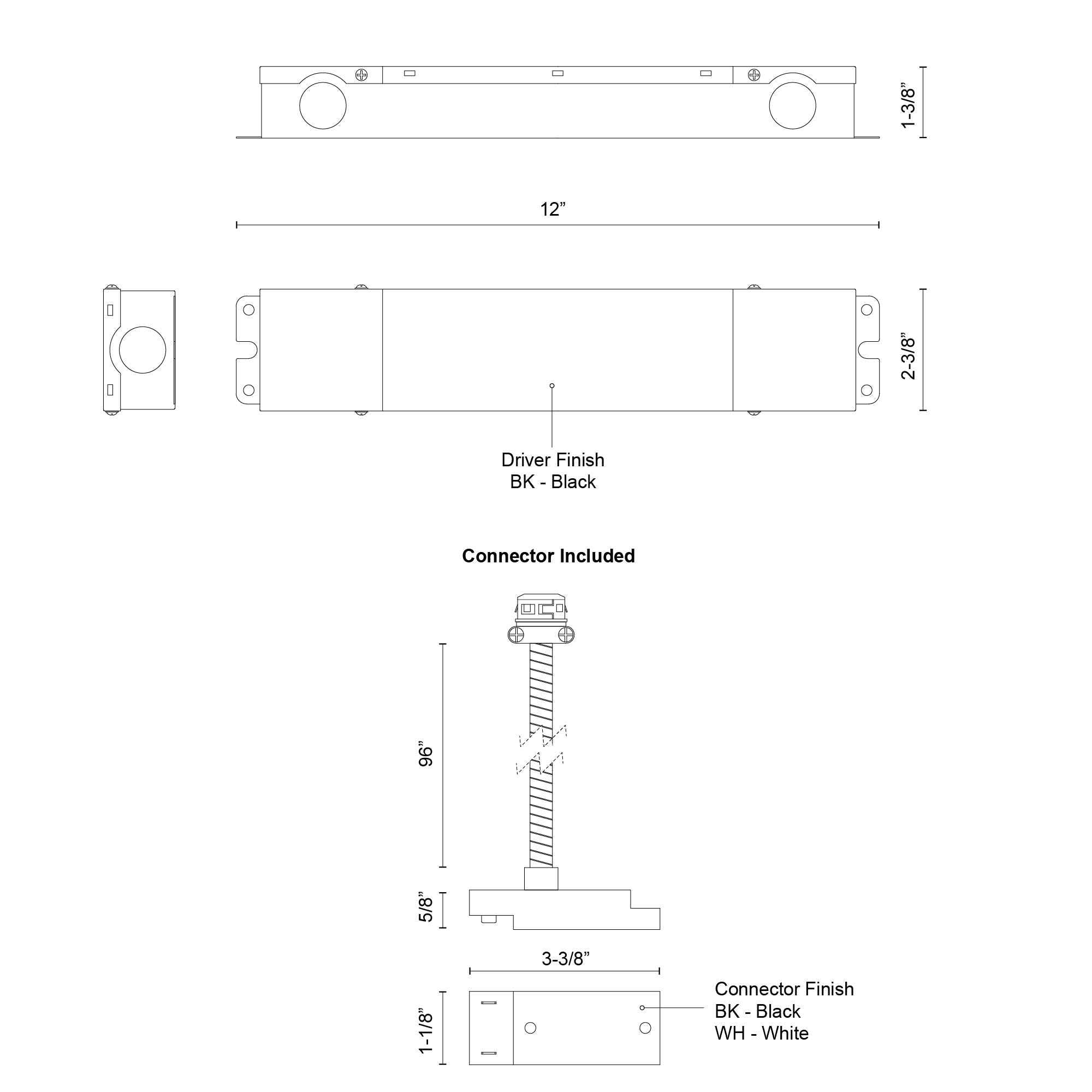 Trilo Track 12-in White UNV and 0-10 Dimming Trilo Track Remote Driver