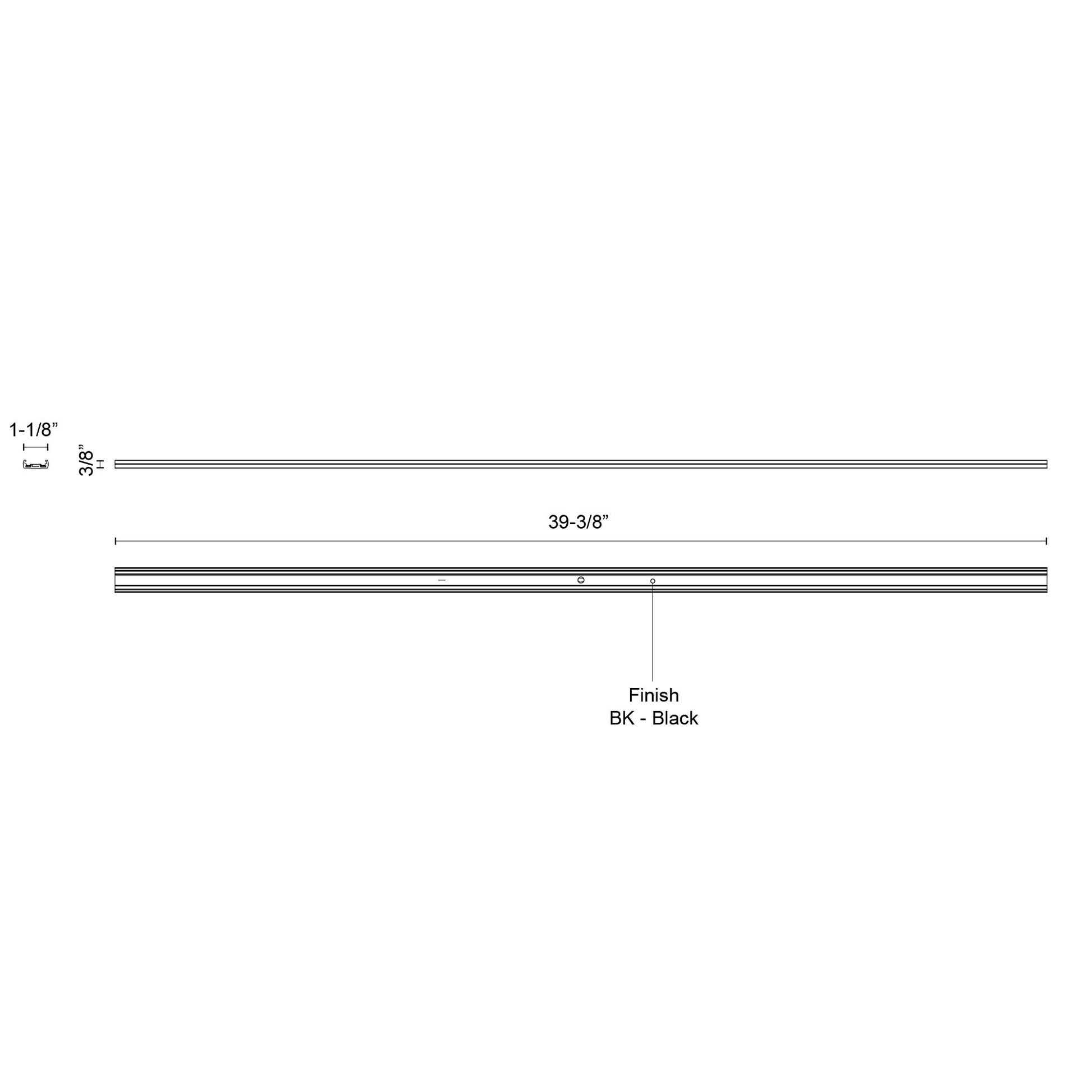 Kuzco TRT989100-BK Trilo Track Rail, Super-Slim, Black