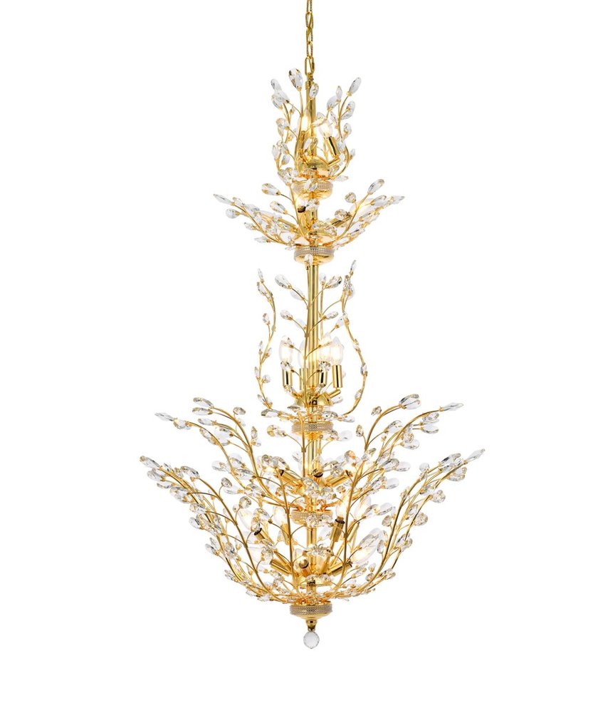 Elegant Lighting ORCHID V2011G54G/RC Chandelier Transitional - Gold