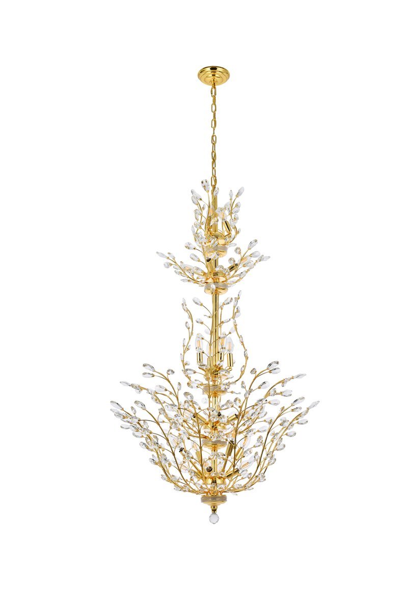 Elegant Lighting ORCHID V2011G54G/RC Chandelier Transitional - Gold