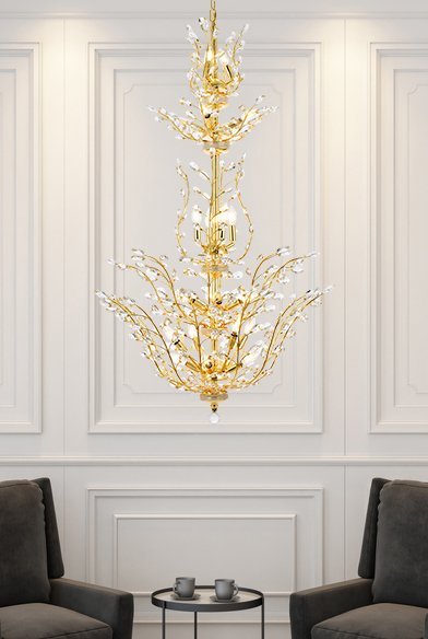 Elegant Lighting ORCHID V2011G54G/RC Chandelier Transitional - Gold