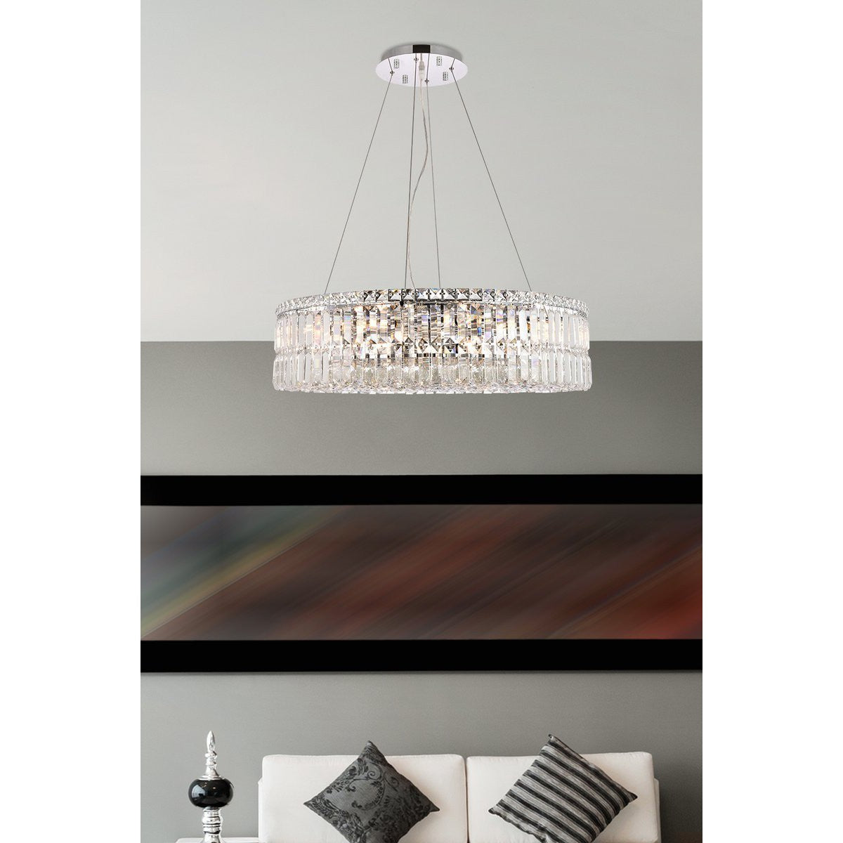 Elegant Lighting MAXIME V2030D28C/RC Chandelier Contemporary - Chrome