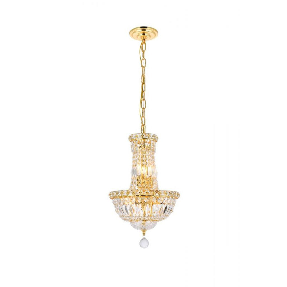 Elegant Lighting TRANQUIL V2528D12G/RC Mini Pendant Transitional - Gold