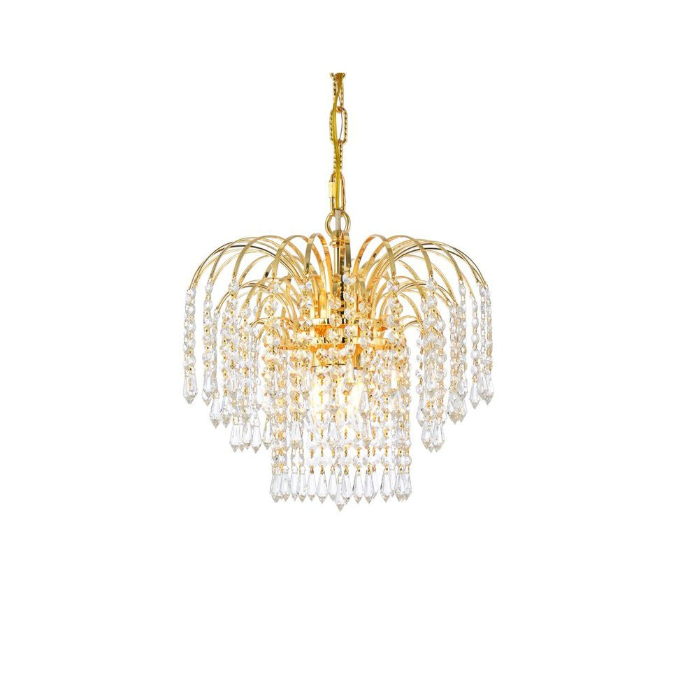 Elegant Lighting FALLS V6801D14G/RC Pendant Transitional - Gold