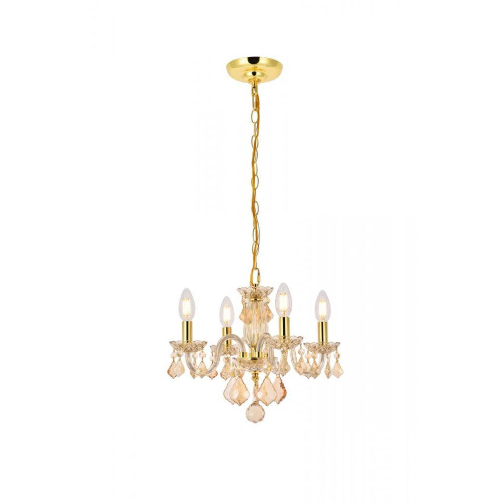 Elegant Lighting ROCOCO V7804D15GS-GS/RC Pendant Transitional - Golden Shadow