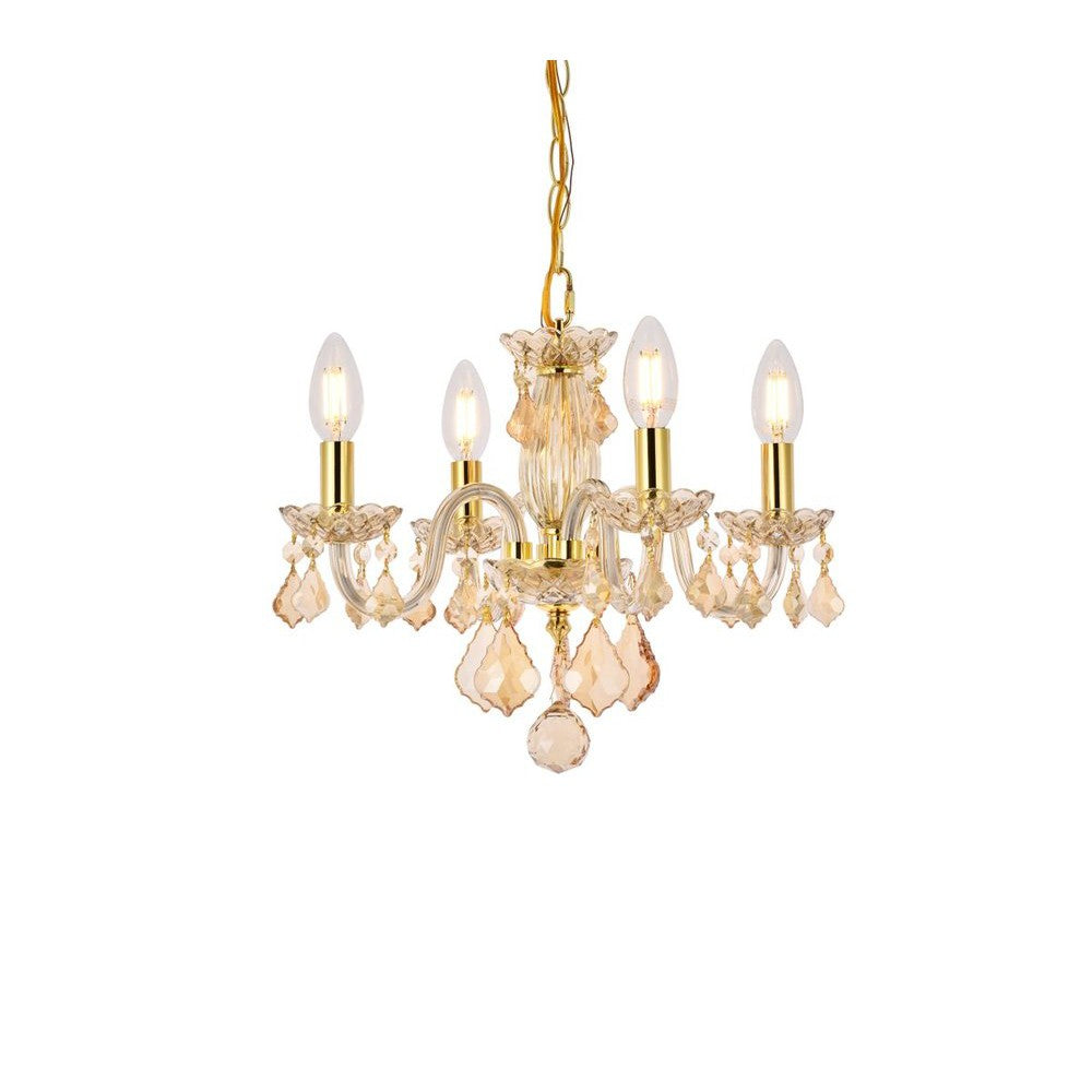 Elegant Lighting ROCOCO V7804D15GS-GS/RC Pendant Transitional - Golden Shadow