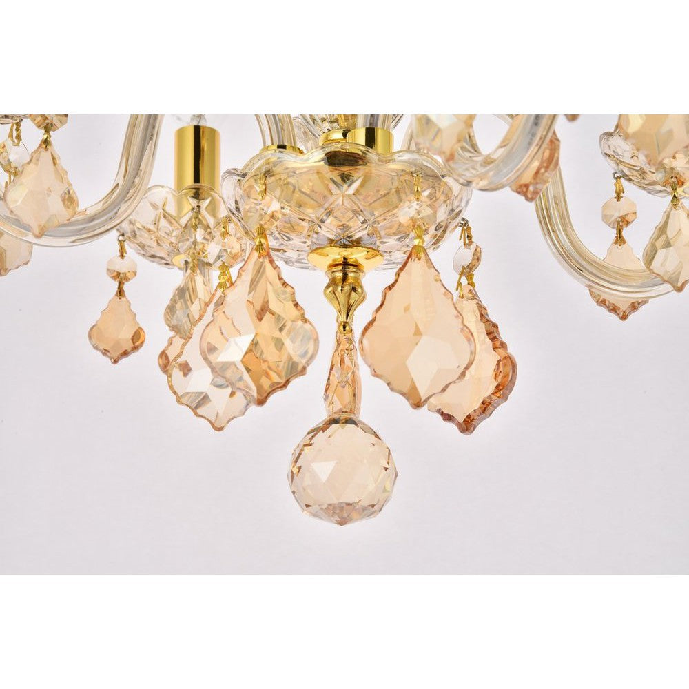 Elegant Lighting ROCOCO V7804D15GS-GS/RC Pendant Transitional - Golden Shadow