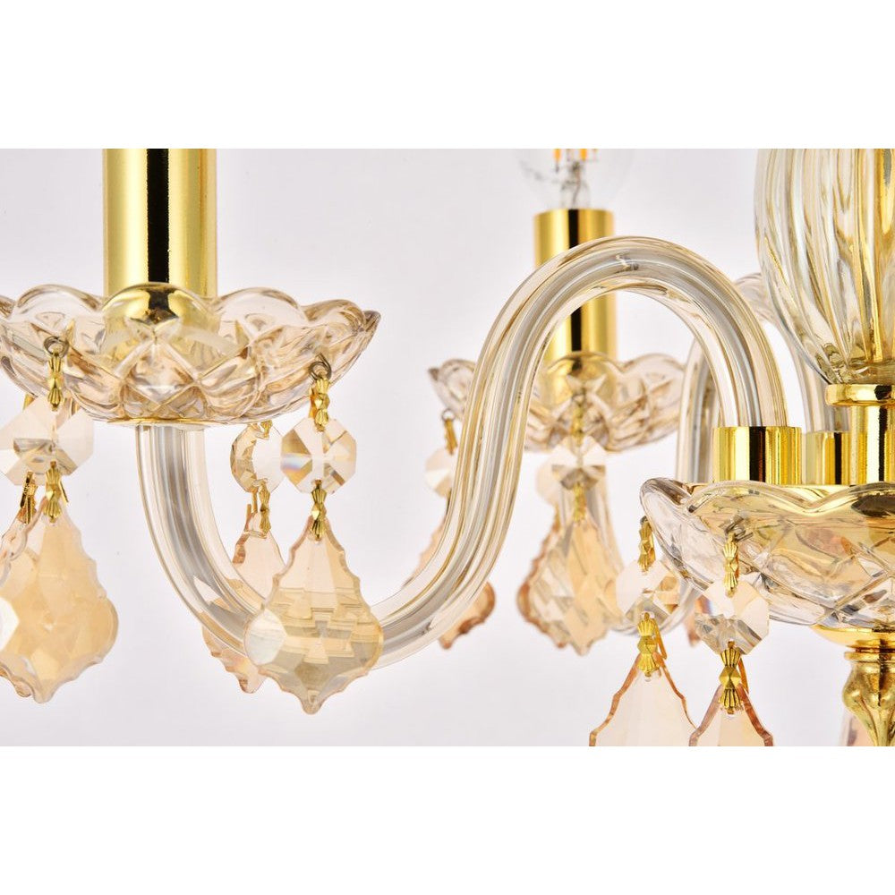 Elegant Lighting ROCOCO V7804D15GS-GS/RC Pendant Transitional - Golden Shadow