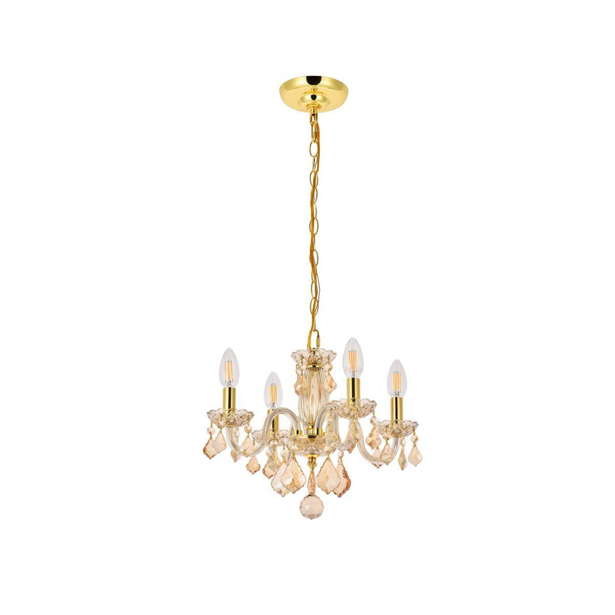 Elegant Lighting ROCOCO V7804D15GS-GS/RC Pendant Transitional - Golden Shadow