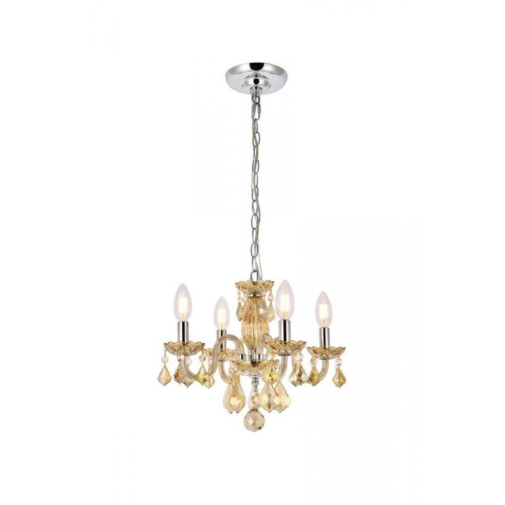 Elegant Lighting ROCOCO V7804D15GT-GT/RC Pendant Transitional - Golden Teak