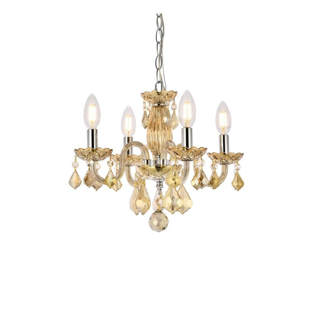 Elegant Lighting ROCOCO V7804D15GT-GT/RC Pendant Transitional - Golden Teak