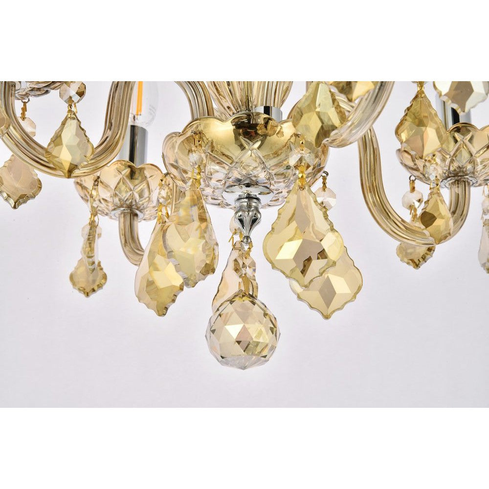 Elegant Lighting ROCOCO V7804D15GT-GT/RC Pendant Transitional - Golden Teak