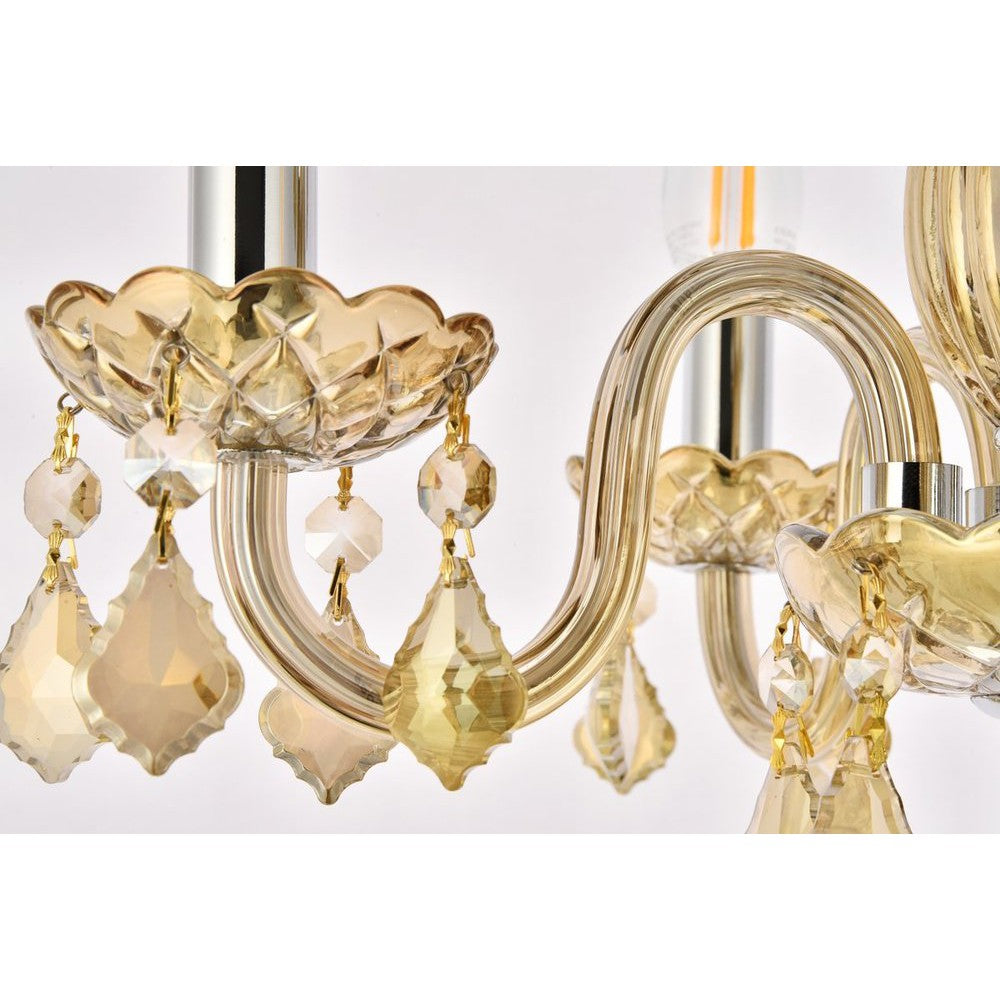 Elegant Lighting ROCOCO V7804D15GT-GT/RC Pendant Transitional - Golden Teak