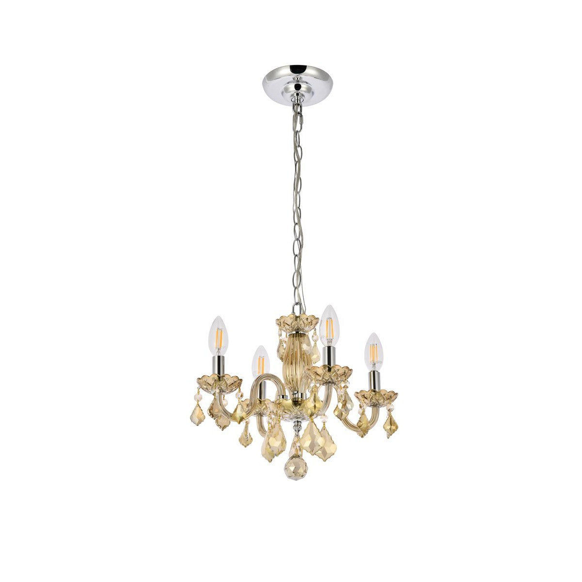 Elegant Lighting ROCOCO V7804D15GT-GT/RC Pendant Transitional - Golden Teak