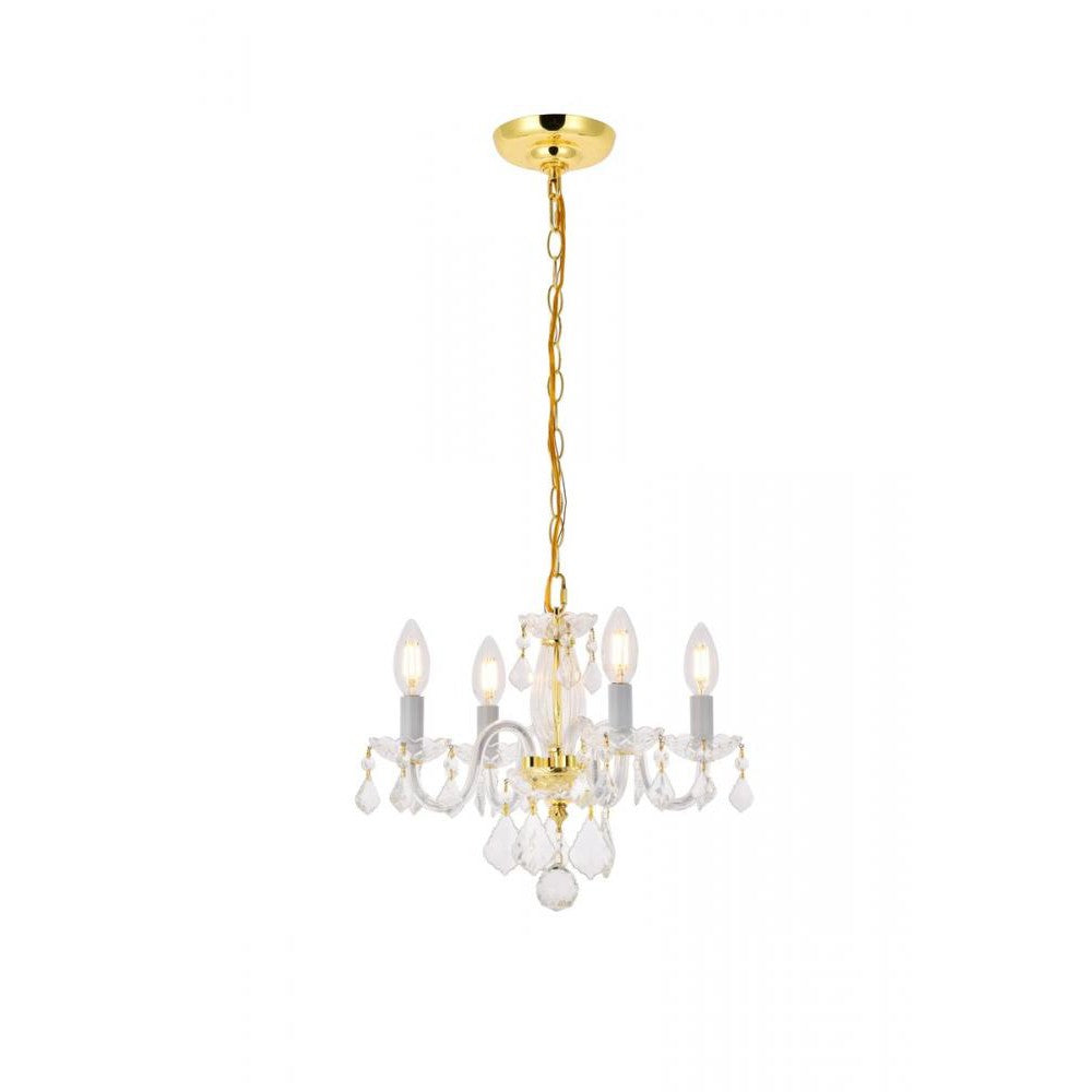 Elegant Lighting ROCOCO V7804D15G/RC Pendant Transitional - Gold