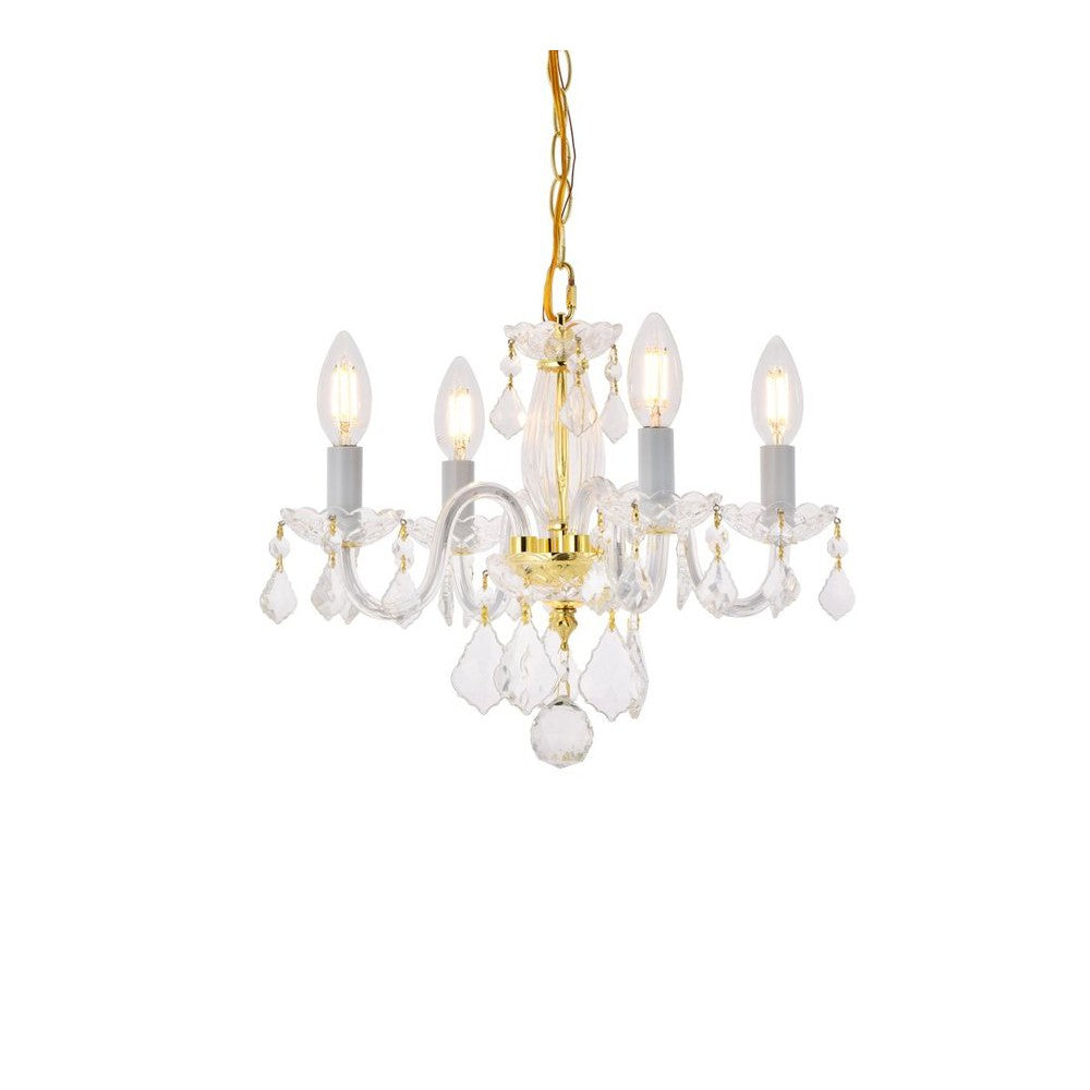 Elegant Lighting ROCOCO V7804D15G/RC Pendant Transitional - Gold