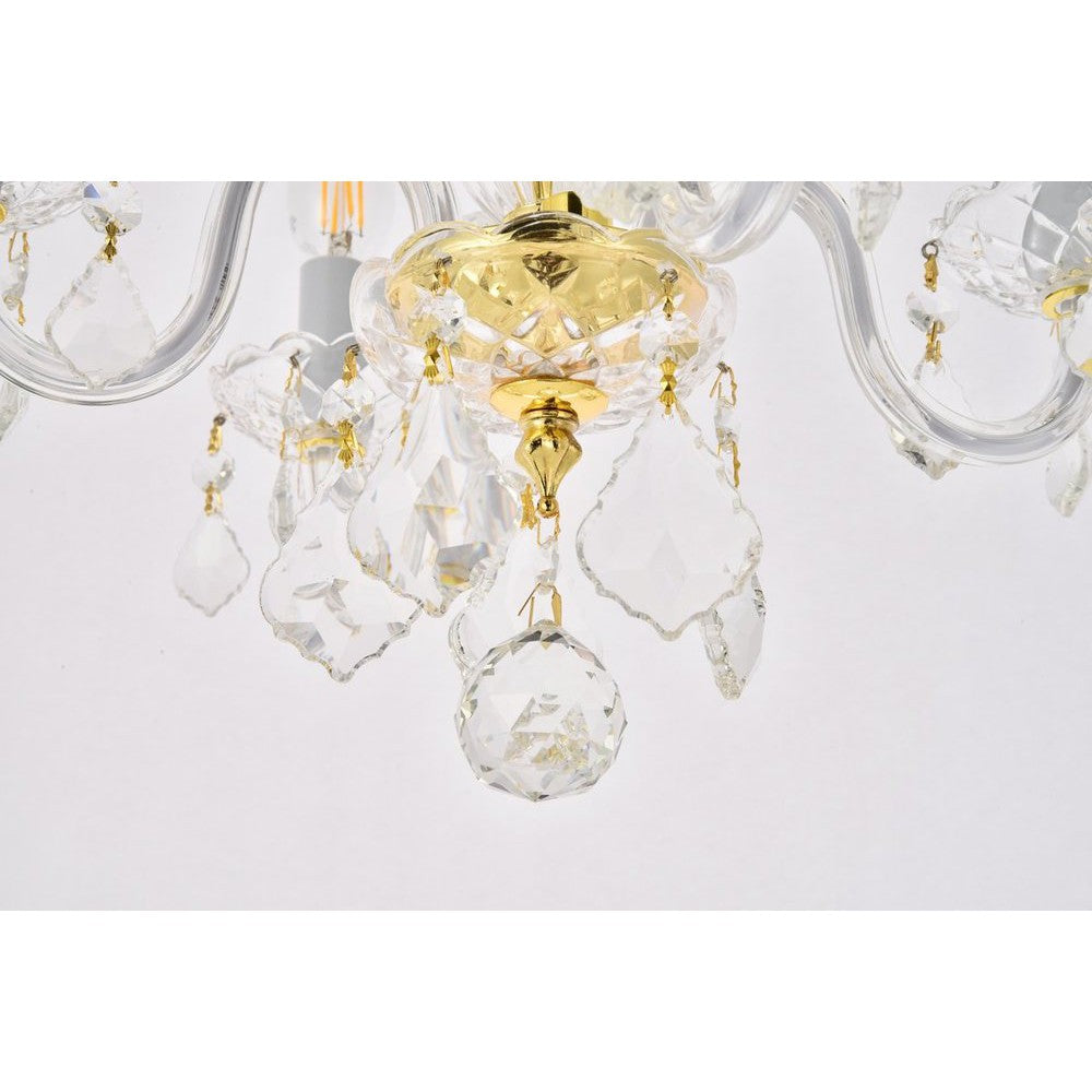 Elegant Lighting ROCOCO V7804D15G/RC Pendant Transitional - Gold