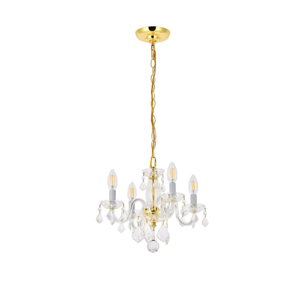 Elegant Lighting ROCOCO V7804D15G/RC Pendant Transitional - Gold