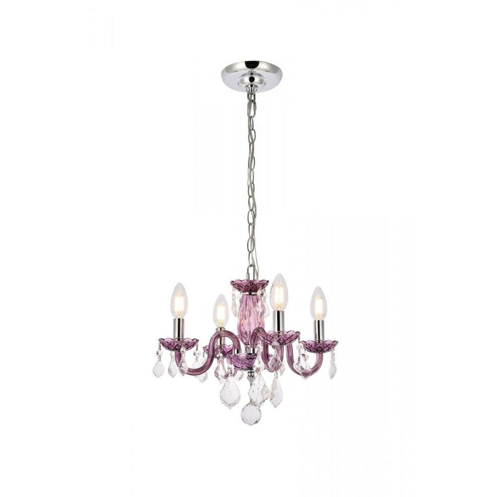 Elegant Lighting ROCOCO V7804D15PE/RC Pendant Transitional - Purple