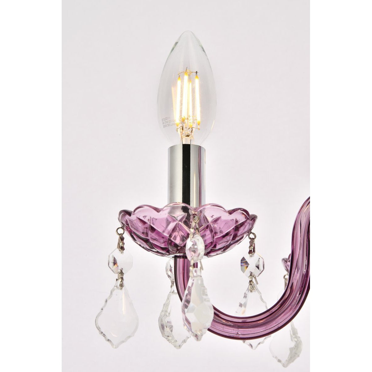 Elegant Lighting ROCOCO V7804D15PE/RC Pendant Transitional - Purple