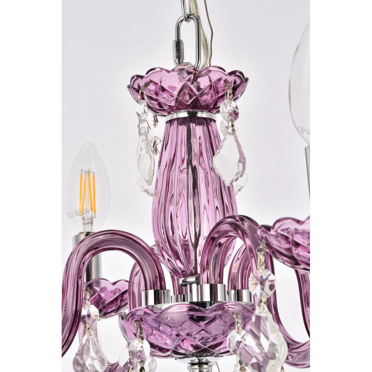 Elegant Lighting ROCOCO V7804D15PE/RC Pendant Transitional - Purple