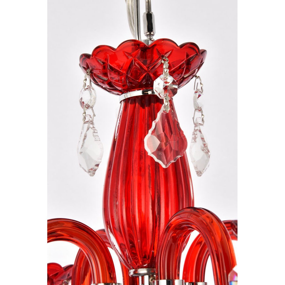 Elegant Lighting ROCOCO V7804D15RD/RC Pendant Transitional - Red