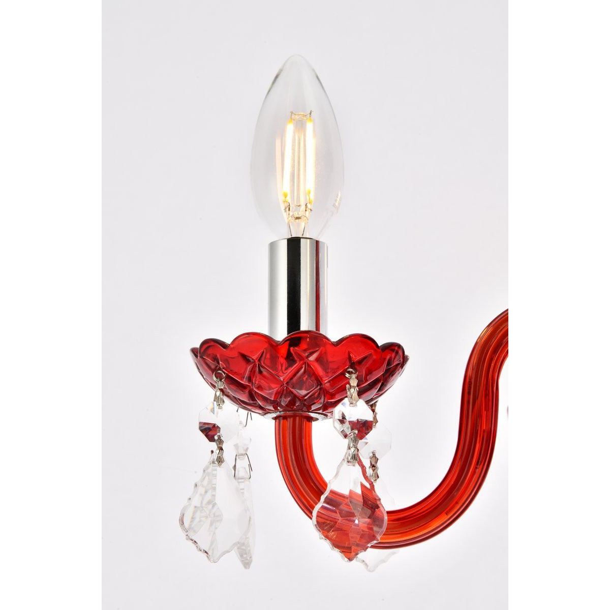 Elegant Lighting ROCOCO V7804D15RD/RC Pendant Transitional - Red