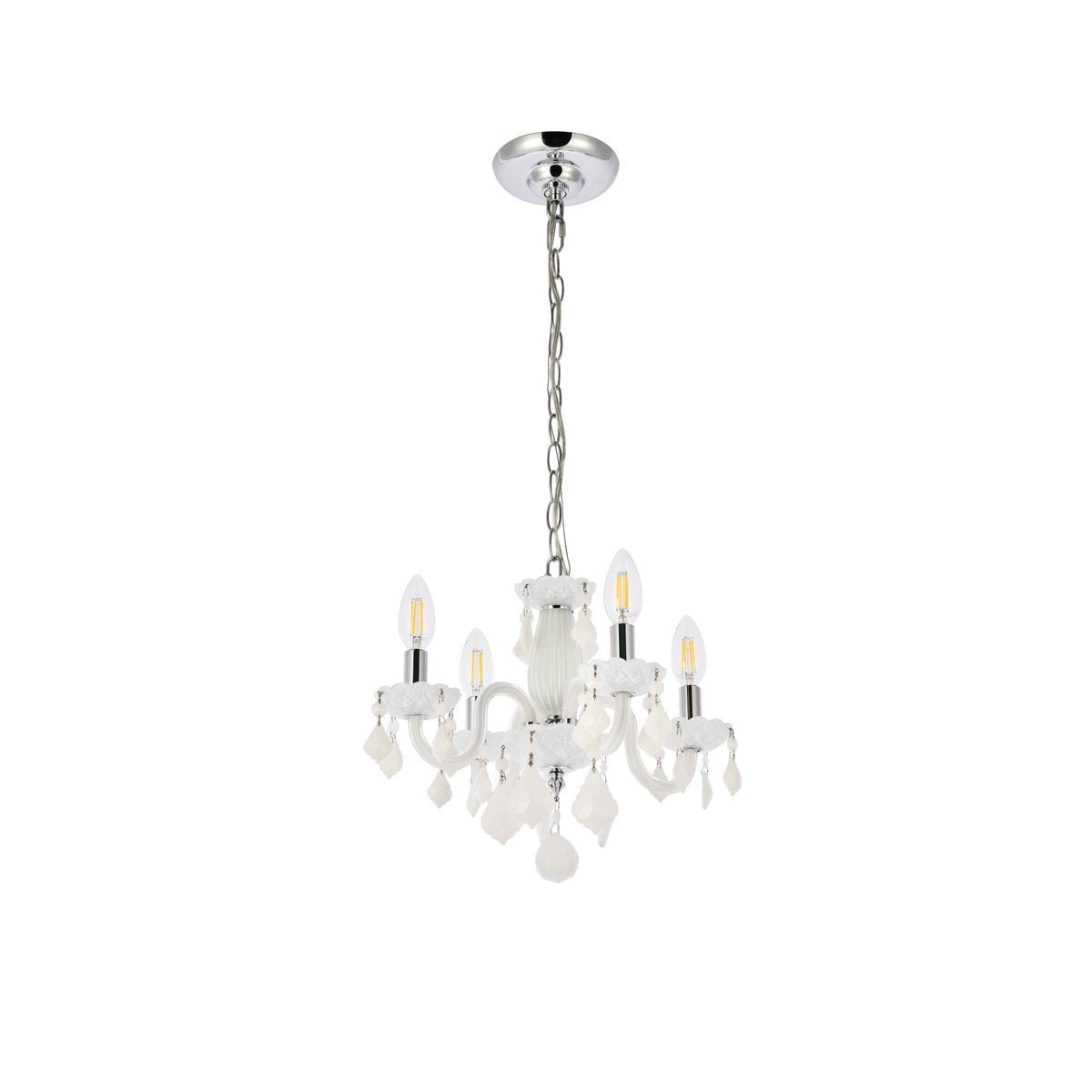 Elegant Lighting ROCOCO V7804D15WH-WH/RC Pendant Transitional - White