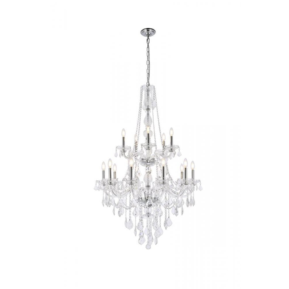 Elegant Lighting VERONA V7815G33C-GT/RC Chandelier Transitional - Chrome