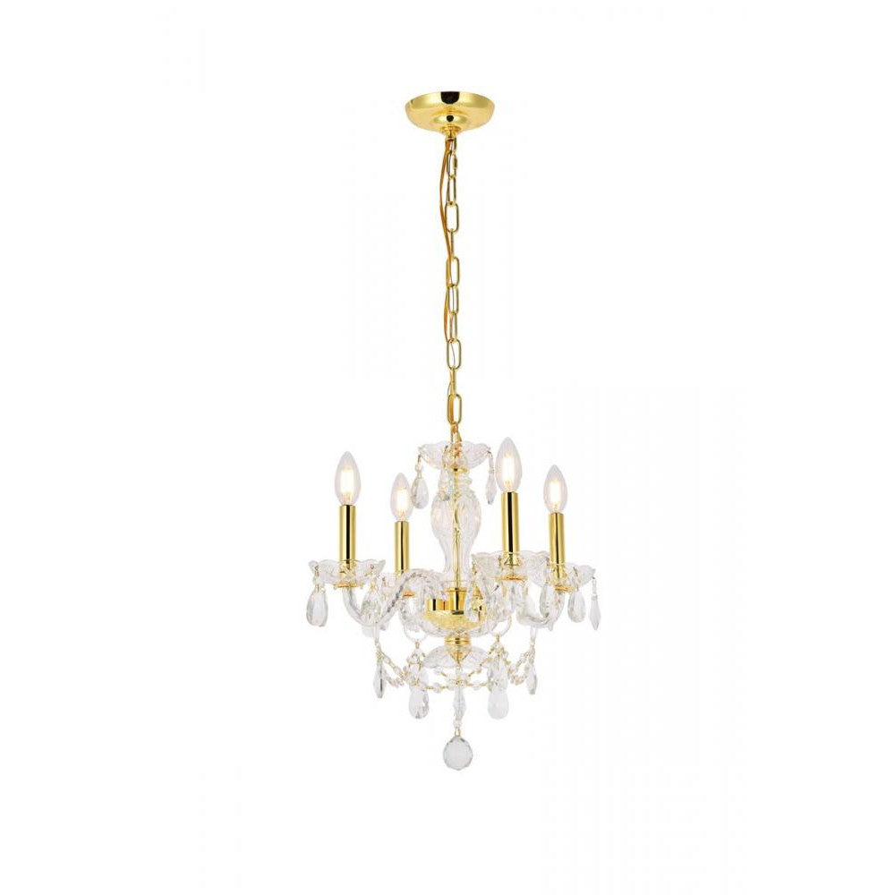 Elegant Lighting PRINCETON V7834D17G/RC Pendant Transitional - Gold