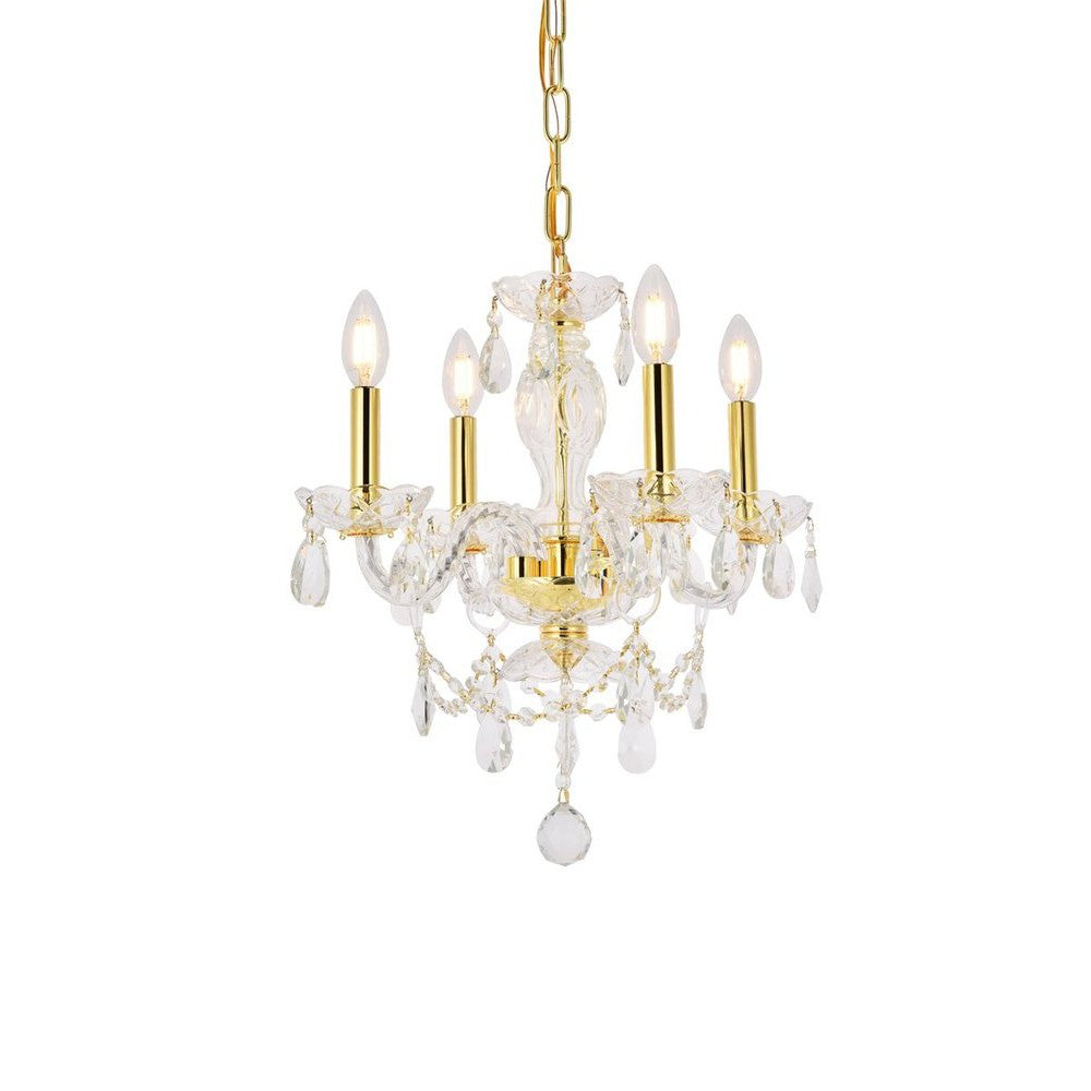 Elegant Lighting PRINCETON V7834D17G/RC Pendant Transitional - Gold