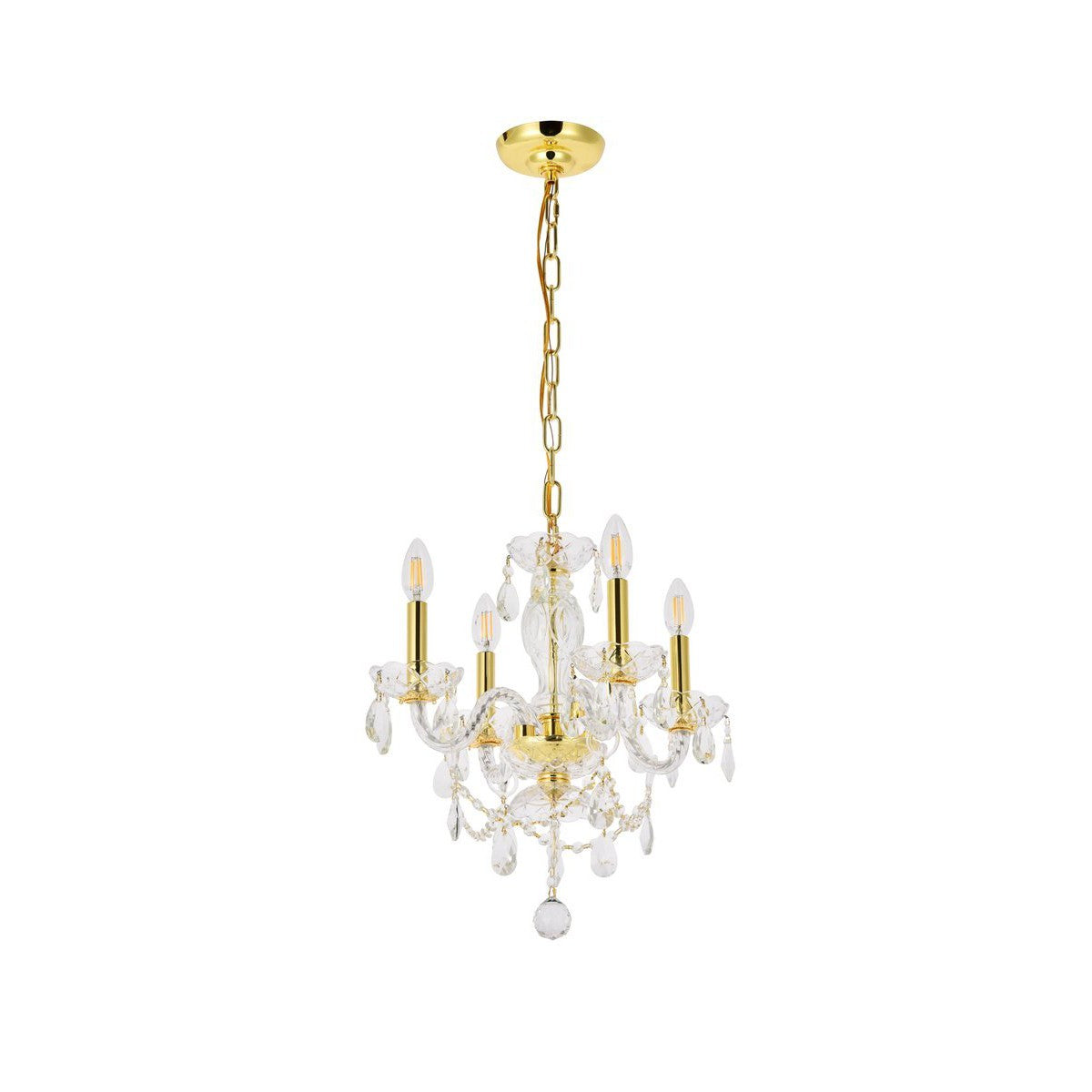 Elegant Lighting PRINCETON V7834D17G/RC Pendant Transitional - Gold