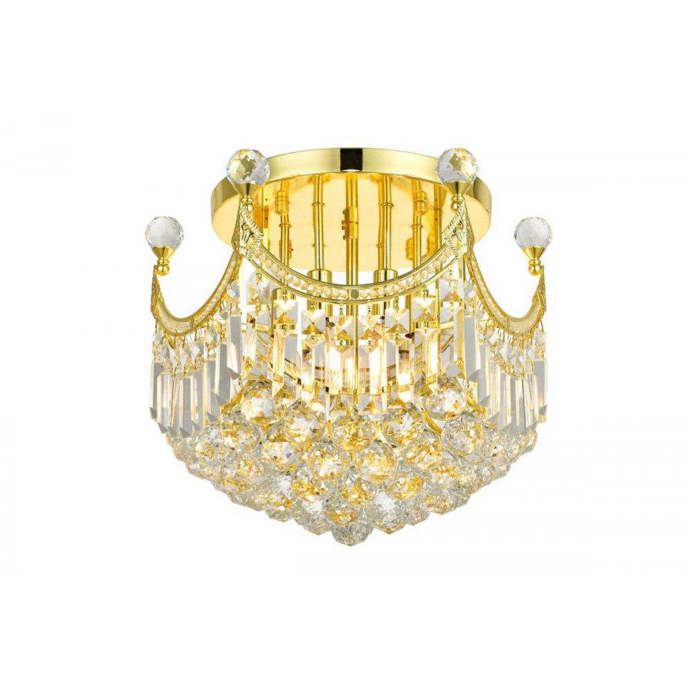 Elegant Lighting CORONA V8949F16G/RC Flush Mount Transitional - Gold