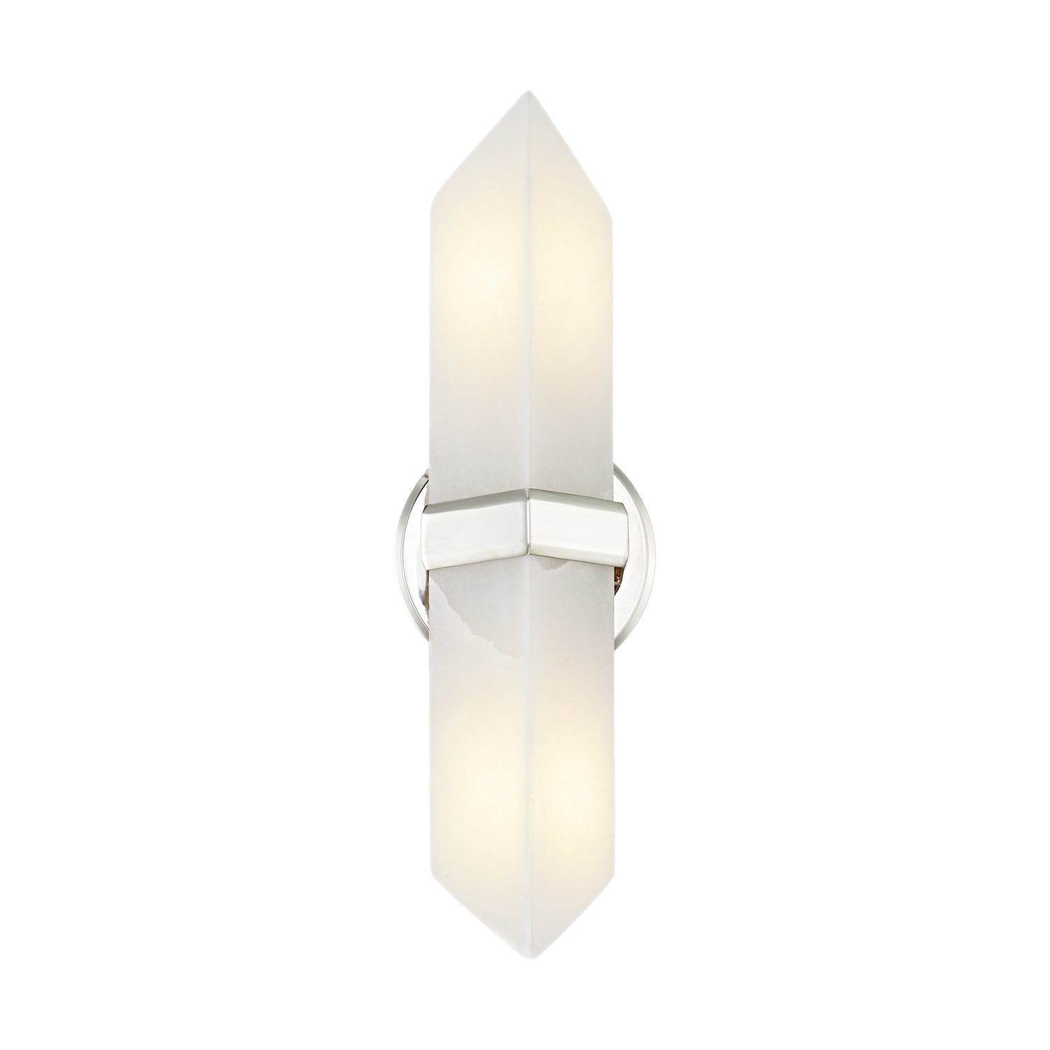 Valencia 15-in Polished Nickel/Alabaster 2 Lights Wall/Vanity